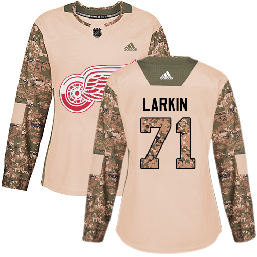 Adidas Red Wings #71 Dylan Larkin Camo Authentic Veterans Day Women's Stitched NHL Jersey